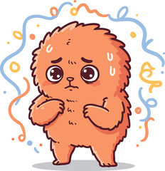 Anxious and Worried Orange Furry Creature