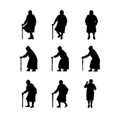 set of people silhouettes