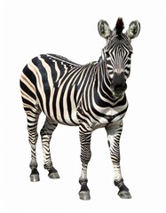 Obraz premium African zebra over white background, no shadow