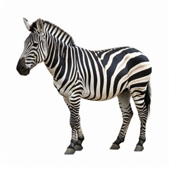 Fototapeta premium African zebra over white background, no shadow
