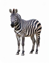 Obraz premium African zebra over white background, no shadow