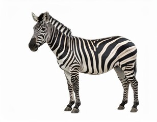 Obraz premium African zebra over white background, no shadow