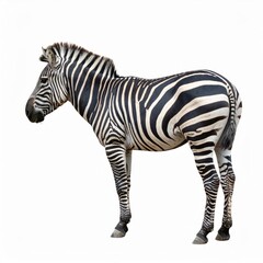 Fototapeta premium African zebra over white background, no shadow