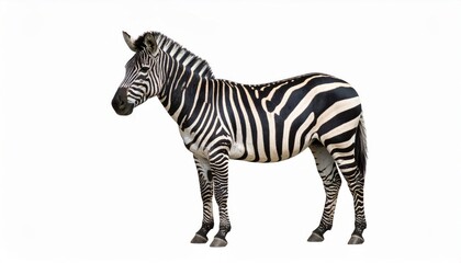 Fototapeta premium African zebra over white background, no shadow