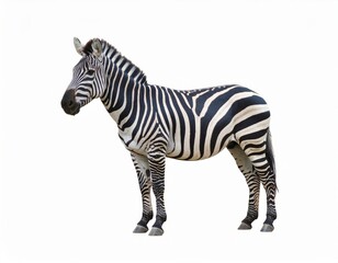 Obraz premium African zebra over white background, no shadow
