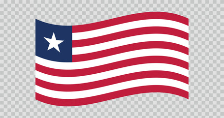 Flag of Liberia. Liberian national symbol in official colors. Template icon. Vector background.