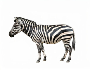 Obraz premium African zebra over white background, no shadow