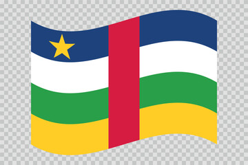 Flag of Central African Republic. CAR national symbol in official colors. Template icon. Vector background.