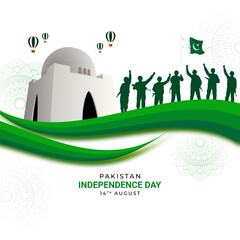 Vector illustration of Pakistan Independence Day social media template