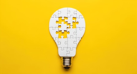 Innovative Idea Puzzle Lightbulb for Creative Problem Solving