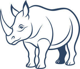 vector illustration of a cartoon Rhino
