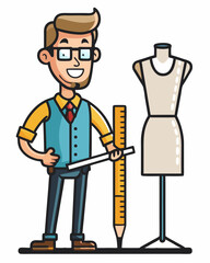 Fashion Designer Creating Stylish Designs with Precision and Creativity