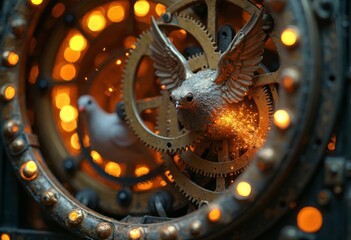 Close up image of mechanical gears