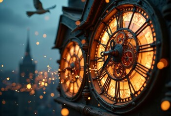 Obraz premium Close up image of mechanical gears