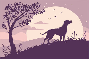Man’s Best Friend: Dog Silhouette Illustration