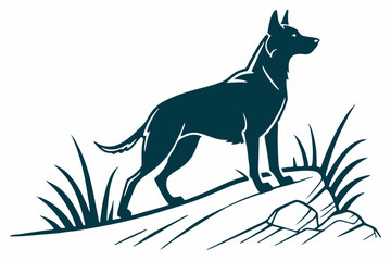 Silhouette of Loyalty: Dog Vector Design