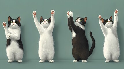 Minimalist Black and White Cat Portrait