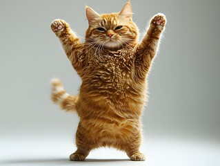 Senior Cat Standing on Hind Legs