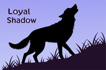 Loyal Shadow: Dog Silhouette Vector