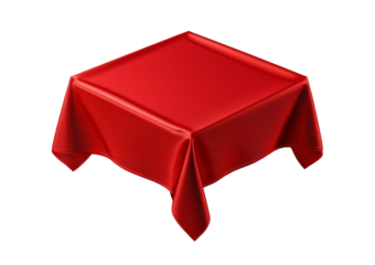 Red tablecloths isolated on transparent or white background