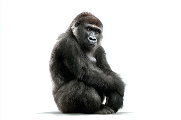 Fototapeta premium Gorilla Portrait on White Background