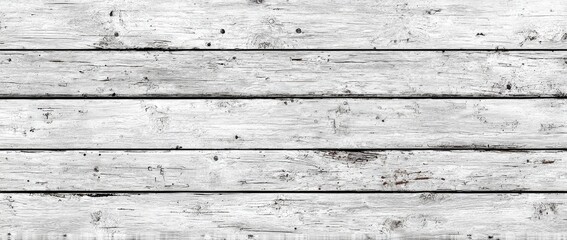 Obraz premium Weathered whitewashed wood planks, horizontal grain, showing age and texture
