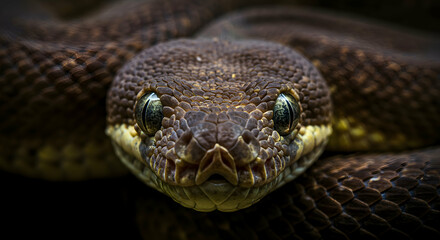 Fototapeta premium Close-up of a Brown Python Snake