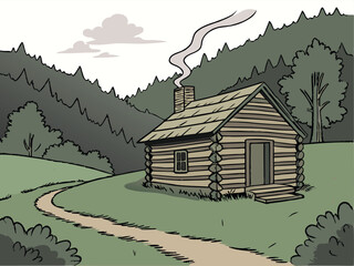 1800s Log Cabin in West Virginia Hills