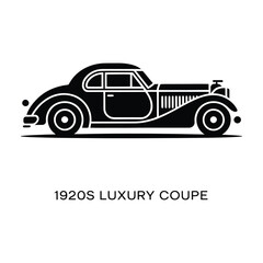 Classic 1920s luxury coupe car illustration