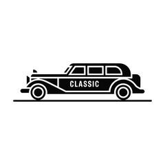 Classic vintage car side profile illustration