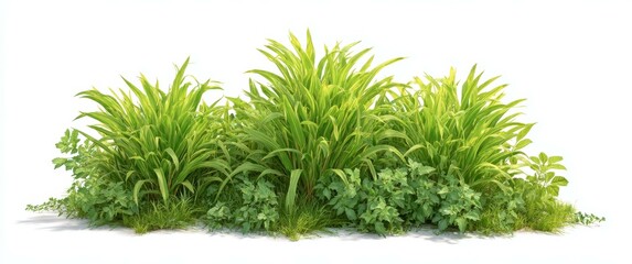 Fototapeta premium Realistic 3D Illustration of Lush Green Plants