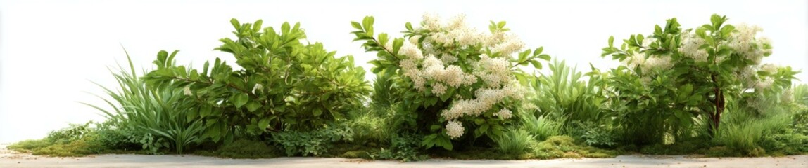 Obraz premium Beautiful Spring Garden Scene with Flowers and Plants