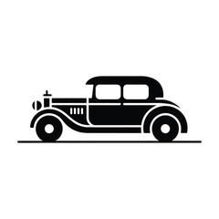 Obraz premium Classic vintage car silhouette icon illustration