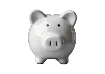 Piggy bank isolated on transparent or white background