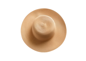 summer straw hat isolated on white or transparent png