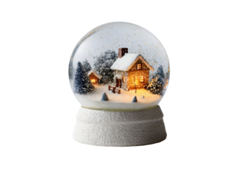 christmas ball with snow isolated on white or transparent png