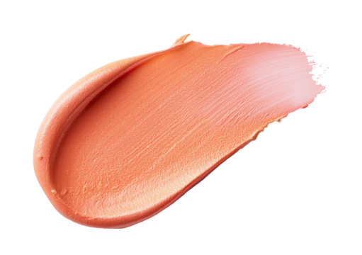 Trendy peach fuzz lipstick isolated on transparent or white background