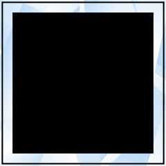 Obraz premium Modern isolated geometric style business border. Square content blank blue frame.