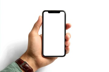 Hand Holding Smartphone with Blank Screen