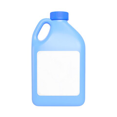 3D Icon blue liquid detergent gallon container with blank label , mockup in close up 
