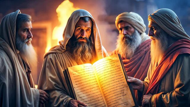 Prophet of God finding the Book of the Law in the Temple of Jerusalem