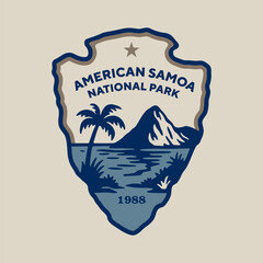 Emblem sticker logo illustration of American Samoa National Park, USA.