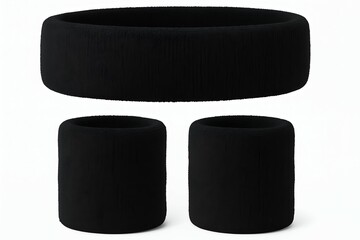 mockup of black set sport sweatband