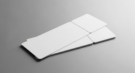 Blank Airline Ticket Mockup: Minimalist Presentation for Travel, Events, and Admission Pass Design, Sleek White Template for Adding Custom Branding and Details