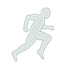 Runner outline simple line vector illustration. Running athlete sprint silhouette hand drawn outline grey logo.