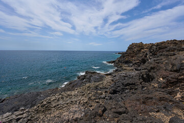Volcanic shore at Playa Amarilla