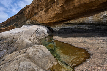 Volcanic cliff at Playa Amarilla