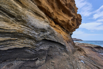 Volcanic cliff at Playa Amarilla