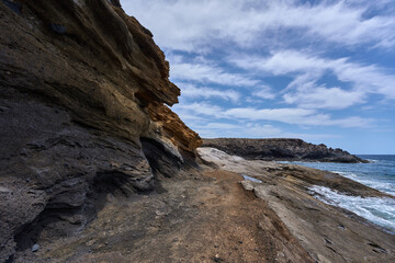 Volcanic cliff at Playa Amarilla
