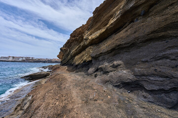 Volcanic cliff at Playa Amarilla
